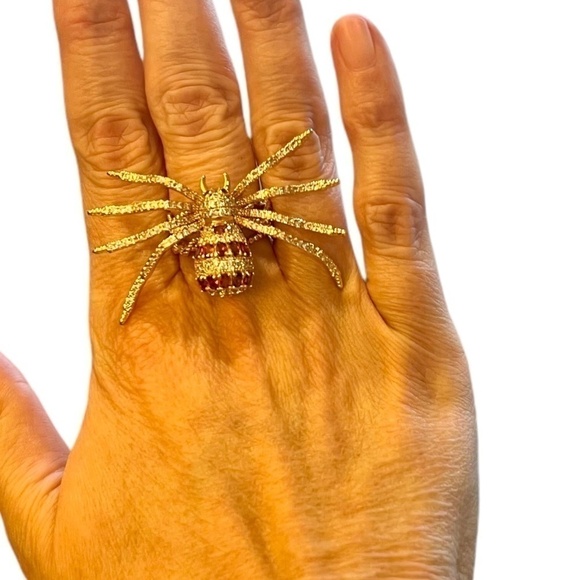 EYE CANDY LA Luxe 18K Goldplated Crawler Spider Adjustable Ring - NWT - Picture 1 of 11